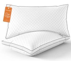 lot 52963 image: Sweetnight Bed Pillows King Size Set of 2, Fluffy Luxury Hotel Collection Gusseted Large Pillows for Neck and Shoulder, Side Back Stomach Sleeper Pillow, Cozy Night 18X34