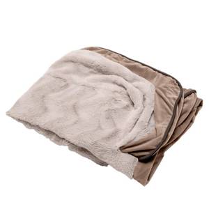 lot 52968 image: Furhaven Replacement Dog Bed Cover Perfect Comfort Plush & Velvet Waves Sofa-Style, Machine Washable - Brownstone, Jumbo Plus (XX-Large)