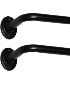 lot 52979 image: 2 Pack Single Curtain Rods Wrap Around Curtain Rods Set Room Darkening Wrap Curtain Rods for Windows 28 to 48 Inch, 58 Inch Diameter, Black