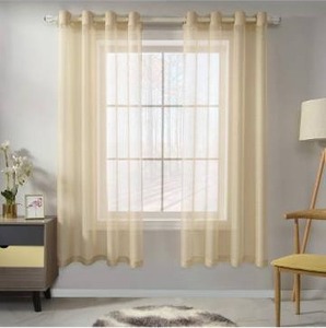 lot 52984 image: RAIN CITY Beige Sheer Curtains 63 Inch Length Set 2 Panels for Girls Boys Bedroom Translucent Voile Sheer Drapes Elegant Grommet Beige Textured Sheer Curtains for Laundry Windows 52 X 63 Inches Long