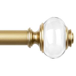 lot 53030 image: USFOOK Curtain Rods 32 to 58 Inch(2.6-7.2ft), 78 Inch Telescoping Splicing Drapery Rods for Windows, Gold Decorative Translucent Finials