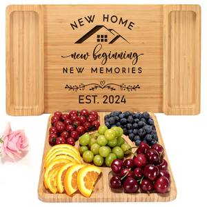 lot 53034 image: Housewarming Gifts for New Home 2024 House Warming Cheese Board for Hostess New Homeowner Gifts for New House First Home New Apartment Realtor Closing Gift for Clients New Home Cheese Board Set C-B001
