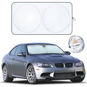 lot 53042 image: EcoNour Car Windshield Sun Shade  Reflective Sunshade for Ultimate Protection  Overlapping Design  240T Polyester  Fits Small Sedans, Mini SUVs, Hatchbacks  Medium (64x32 inches)