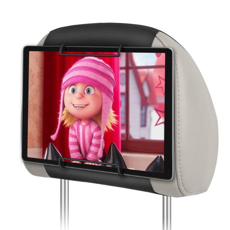 lot 1105 image: WONNIE Upgrade Tablet Holder for Car, Car Headrest Mount Holder for Back Seat, Car Tablet Mount for Kids with Silicone Strap & Anti-Slip Holding Clamps, Fits All 10-12.9 Tablets Retail $10.29