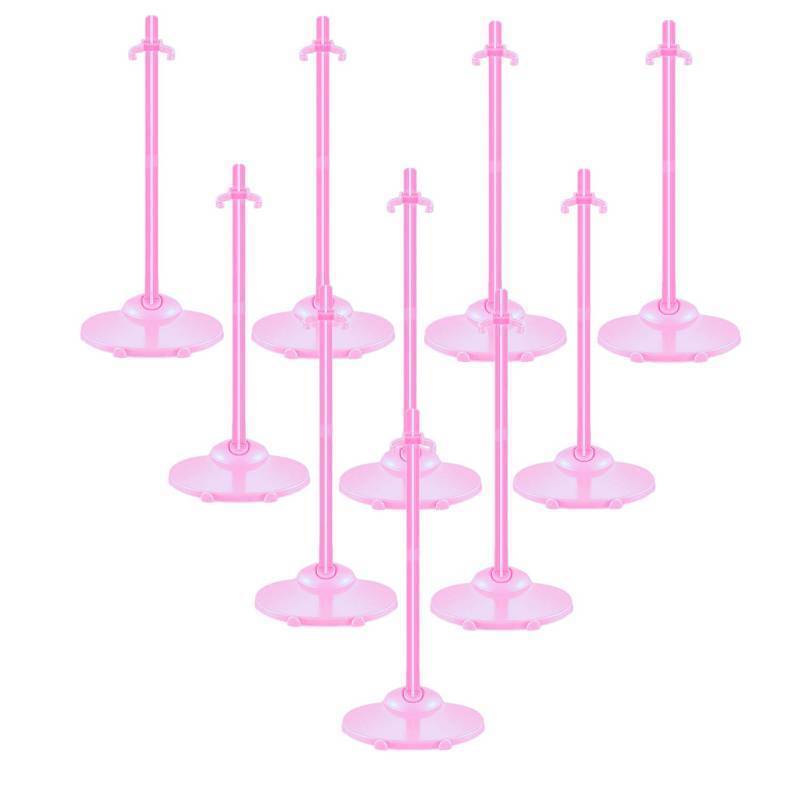 lot 1060 image: 10 Pcs Doll Stands, Display Holders up 11 to 13 Inch Dolls  Action Figures Pink Retail $12.64