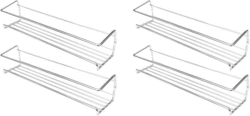 lot 1242 image: 4 Pcs Spice Rack Organizer Shelf Screw Mount Chrome Retail $25.89