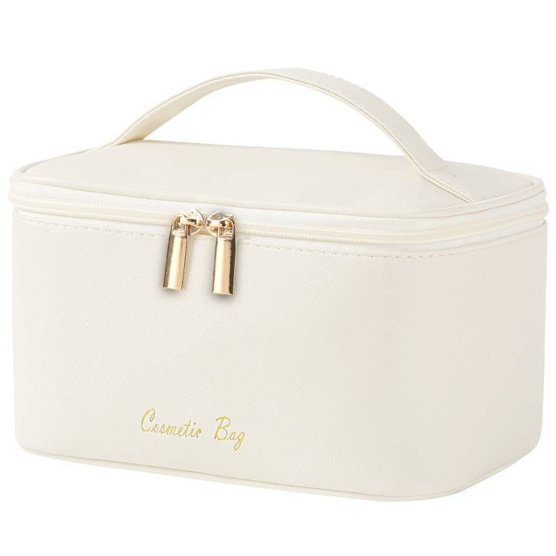 lot 1289 image: Makeup Bag Cosmetic Bags Small for Women Ladies Zipper Pouch Organizer Waterproof Cute (Beige) Retail $11.28