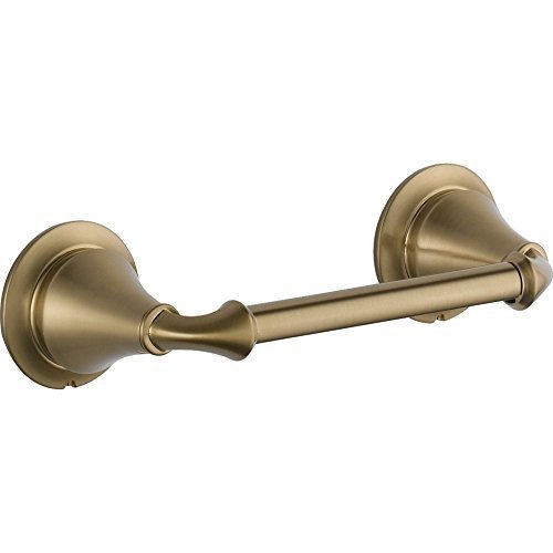 lot 1073 image: DELTA FAUCET 79450-CZ Linden Wall Mounted Pivoting Toilet Paper Holder in Champagne Bronze Retail $56.15