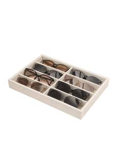 lot 1284 image: Coward Sunglass Organizer Tray, Beige Velvet Glasses Organizer Trays, Eyeglasses Watches Jewelry Display Organizer Tray Box for Men Women (8 Grids) Retail $23.74