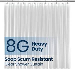 lot 1283 image: LiBa Bathroom Shower Curtain - Waterproof Plastic Shower Curtain Premium PEVA Non-Toxic with Rust Proof Grommets Clear 8G Heavy Duty Bathroom Accessories 36x72 Retail $11.50