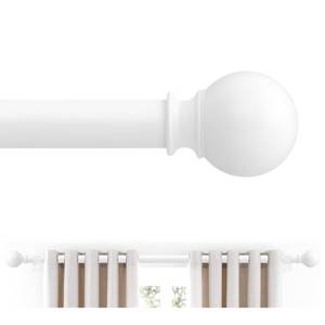 lot 1278 image: White Curtain Rods for Windows 28 to 48 Inches, 58 Inch Drapery Rod With Ball Finials,Size18-45 Retail $12.49