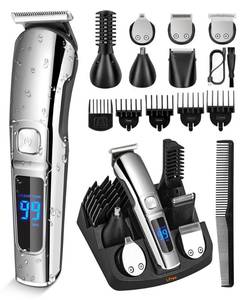 lot 1010 image: Ufree Beard Trimmer for Men, Waterproof Electric Razor for Nose, Body, Face and Mustache, Cordless Hair Clippers Shavers for Men Grooming Kit, Gifts for Men Husband Father Retail $37.48