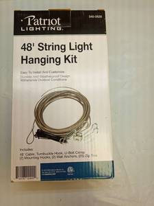 lot 1049 image: Patriot Lighting 48 String Light Hanging Kit Retail $15.99