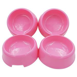 lot 1057 image: Forest Guys Dog Bowls Cat Bowls (Plastic Bowls, Pink 4-Pack)