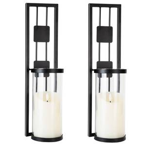 lot 1062 image: Homemory Wall Sconces Candle Holder Set of 2, Modern Metal Rustic Wall Decor for Living Room, Dining Room, Bedroom, Bathroom(Black) Retail $31.24
