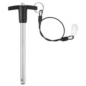 lot 1086 image: ZOWZEA T Handle Quick Release Pin 38 Inch Diameter ,Stainless Steel Ball Locking Pin with Push Button Lanyard Cable Usable Length 3.94(9.5100mm) Retail $17.75