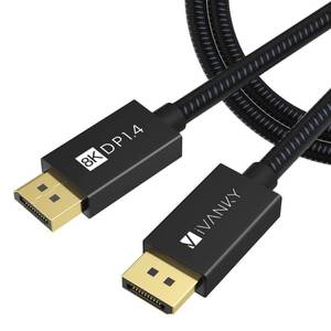 lot 1118 image: IVANKY DisplayPort Cable 10ft 1.4, 8K DP to DP Cable8K60Hz, 4K144Hz, 1080P240Hz, Support HBR3, 32.4Gbps, HDCP 2.2, HDR, 8K Display Port Cord Compatible for Gaming Monitor, TV, PC, Laptop - 10ft Retail $24.84