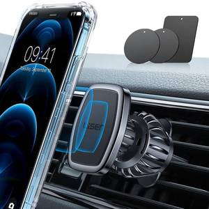 lot 1122 image: LISEN Phone Holder Car, Upgraded Clip Ultra Magnetic Phone Mount 6 Strong Magnets Cell Phone Holder Car Magnetic Case Friendly Phone Car Holder Mount for 4-6.7 inch Smartphones (Black) Retail $15.99