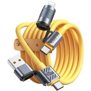 lot 1129 image: One is Enough 4In1 USB C to Lightning Cable,45W High-Speed Charging&Fast Data TransferCarPlay&Android Auto Support Multi Charger Cord Combo LightningType CUSB A for iPhone iPad Samsung-5FT Retail $33.42