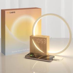 lot 1146 image: Vivilumens Sunrise Alarm Clock for Heavy Sleepers Adults, Wake-up Light, Sleep Aid 10 White Noise Sound Machines with 306090 Timer, 3 Level Dimmable Touch Table Lamp with Snooze USB Charger Port Retail $49.99