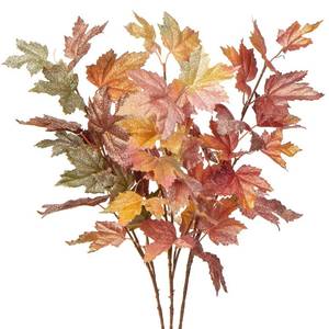 lot 1148 image: Oairse Artificial Maple Leaves Branches 3 Pcs Mixed Corlor Fall Leaves Stems Fake Bushes Glitter Maple Leaf Stems for Table Centerpieces Thanksgiving Festival Autumn Home Decor Retail $17.27