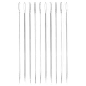 lot 1156 image: uxcell 30 Pcs Large Eye Sewing Needles, 3.94 Inch 1.6mm High Carbon Iron Embroidery Thread Needle Sewing Big Eye Needle Knitting Needles for Hand Sewing Art Crafts, Silver Retail $9.99