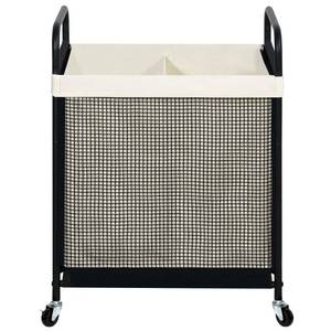 lot 1157 image: STO STO Laundry Hamper 2 Section, 100L Rolling Laundry Sorter Cart with Removable and Washable Liner Bag, Rolling Clothes Hamper with Metal Handle for Laundry Room and Bedroom Retail $49.99