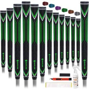 lot 1166 image: SAPLIZE High-performance Rubber Golf Grips 13 Pack, High Shock Absorption, Non-slip, Choose from 13 Grips with 15 Tapes or 13 Grips with All Kits, Available in StandardMidJumbo Sizes, CC10 Series Retail $56.24