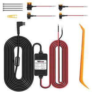 lot 1170 image: Yansoo Dash Cam Hardwire Kit USB C,13ft Type-C Hard Wire Kit for Dash Camera,USB C Hard Wire Kit Fuse for Dashcam,12V-24V to 5V Hardwire Kit Car Camera Charger Power Cord with Low Voltage Protection Retail $24.99