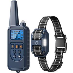 lot 1187 image: Heaflex Electronic Dog Collar with Remote, 2600ft Waterproof Dog Training Collar for Smal Medium Large Dogs, Beep, Vibration, Shock (1-99) Modes, LED Light, for 5-120Lbs Dogs Retail $33.74