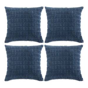 lot 1203 image: Fancy Homi 4 Packs Dusty Blue Decorative Throw Pillow Covers 20x20 Inch for Living Room Couch Bed Sofa, Rustic Farmhouse Boho Home Decor, Soft Plush Striped Corduroy Square Cushion Case 50x50 cm Retail $36.24