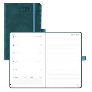 lot 1204 image: POPRUN Planner 2024-2025 Pocket Size (4 x 6.25) Mini Academic Calendar for Purse (July 2024 - June 2025) Weekly & Monthly Organizer for time Management, Leather Cover, Inner Pocket - Perol Retail $17.13