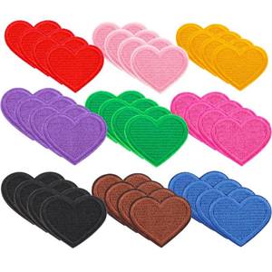 lot 1205 image: 36 Pcs Heart Embroidered Iron on Patches for Clothing Jeans Jacket Hat Backpack Retail $9.99