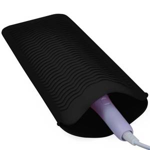 lot 1214 image: 1Pack Silicone Heat Resistant Mat Pouch for Hair Straightener, Curling Iron, Flat Iron and Hot Hair Tools Black Retail $9.99