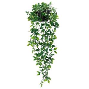 lot 1215 image: Whonline Fake Hanging Plants, Artificial Small Potted Plants for Indoor Outdoor Aesthetic Office Living Room Shelf Decor (1 Pack) Retail $14.99