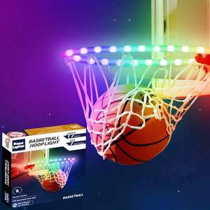 lot 1223 image: Mafuken LED Basketball Hoop Light, Remote Control Waterproof Basketball Rim Lights with 7 Lighting Modes, Super Bright Goal Accessories for Kids Adults Boys Outdoor Game and Training (Modern) Retail $23.99