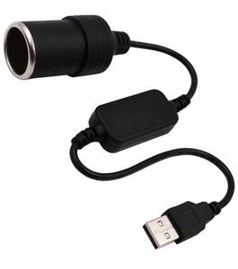 lot 1232 image: USB A Male to 12V Car Cigarette Lighter Socket Female Converter Cable (8W Max) Retail $9.99