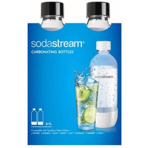 lot 1248 image: SodaStream Classic Dishwasher Safe 1L Carbonating Bottle, Pack of 2 (Black) Retail $31.19