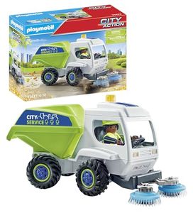 lot 1256 image: PLAYMOBIL City Action 71432 Sweeper, City Cleaning, Rotating Sweeping Brushes, Toy for Children from 4 Years Retail $44.96