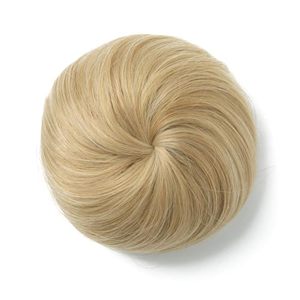 lot 1260 image: SARLA Fake Ballet Extension Bun Natural Blonde Synthetic Drawstring Hair Bun Hair Pieces for Women Girls Lady Updo Donut Chignon Retail $12.38