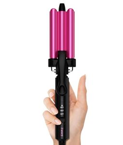 lot 1263 image: FARERY Mini Hair Crimper Hair Waver 3 Temperature Adjustable, 3 Barrel Curling Iron for Short Hair, Hair Crimper for Women Beach Waves, Crimper Hair Tool 12 Inch Travel Size, Dual Voltage, Pouch Bag Retail $33.74