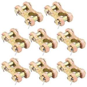 lot 1264 image: 8 Pack 38 Double Clevis Link, Chain Repair Link Twin Clevis, Double Clevis for Variety of Industries, Including Construction, Transportation, and Manufacturing, by GENHAKON Retail $32.49