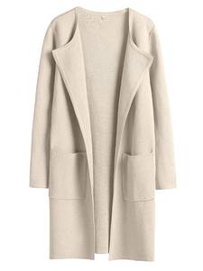 lot 1317 image: ANRABESS Womens Open Front Knit Lightweight Cardigan Casual Long Coatigan Sweater Lady Jacket Coat 2024 Fall Outerwear Beige Medium Retail $39.83