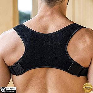 lot 1319 image: POAGL Posture Corrector For Men  Universal Fit Adjustable Upper Back Brace For Clavicle To Support Neck, Back and Shoulder Pain Relief Kyphosis Straightener Spine Support (Design Patented) Retail $26.55
