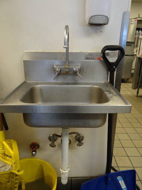 lot 2565 image: Fully Stainless Wall Mounted Hand Washing Sink