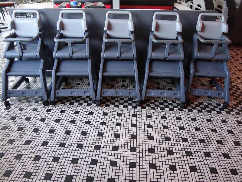 lot 2584 image: (5) High Chairs With (11) Booster Seats