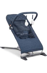 lot 1302 image: Baby Delight Alpine Deluxe Portable Bouncer, Infant, 0 to 6 Months, Quilted Indigo.