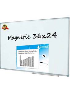 lot 1306 image: Lockways Magnetic Dry Erase Board, 36 x 24 Inch Magnetic Whiteboard White Board, 1 Dry Erase Markers, 2 Magnets for School, Home, Office.