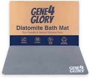 lot 2326 image: Stone Bath Mat and Nonslip Pad 24in x 15.5in Gray