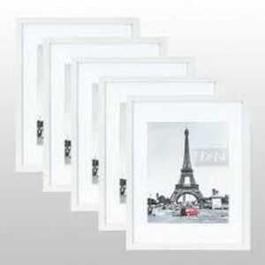 lot 2337 image: Set of 5 White 20in x 24in Picture Frames (DAMAGED)